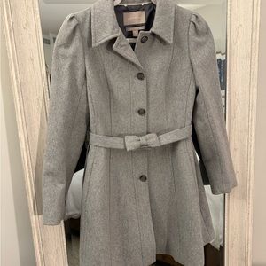 Banana Republic Grey Fit & Flare Bow Coat, XS